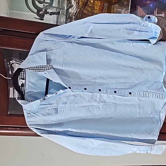 Amazon COOFANDY Crisp Cotton Shirt Contrast Trim Long sleeves large - Picture 4 of 11